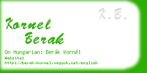 kornel berak business card
